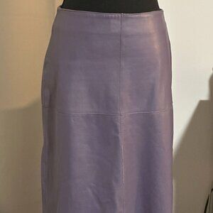 Anthropologie Lilac Leather Skirt